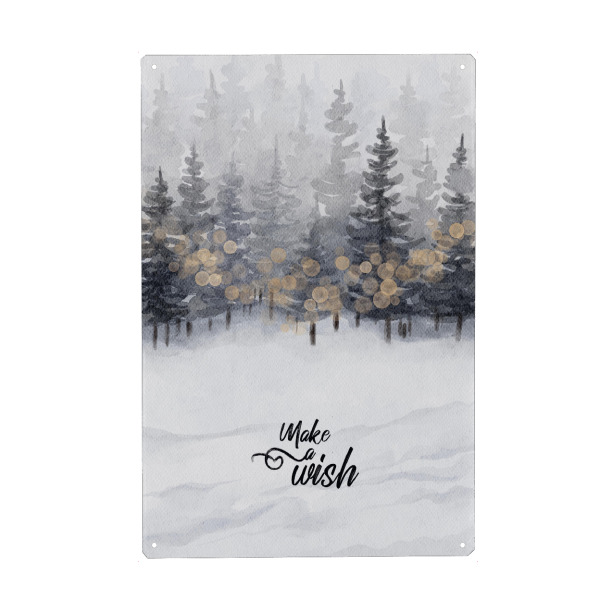 Metall Poster "Winterwald - make a wish" artboxONE - Natur,Weihnachten