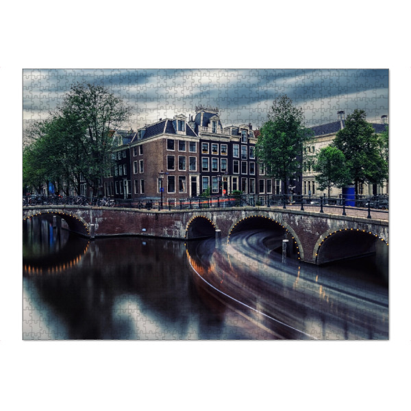 Puzzle Ravensburger "Amsterdamer Dämmerung" artboxONE - Städte,Reise,Architektur,Reise / Länder,Städte / Amsterdam