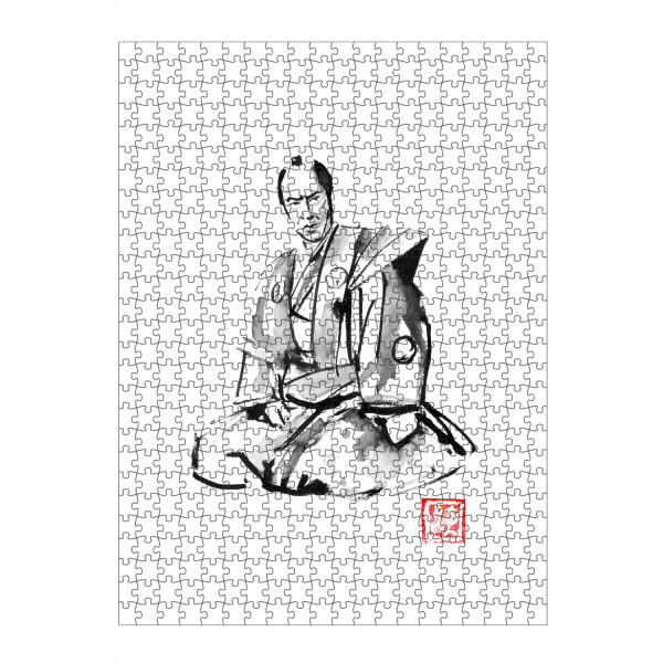 artboxONE Puzzle "Samurai-Lord" artboxONE - Menschen,Schwarzweiß,Reise / Asien,Männer - Samurai,Sumie,Japan,Schwarzweiß,Mann,Krieger,Kämpfer