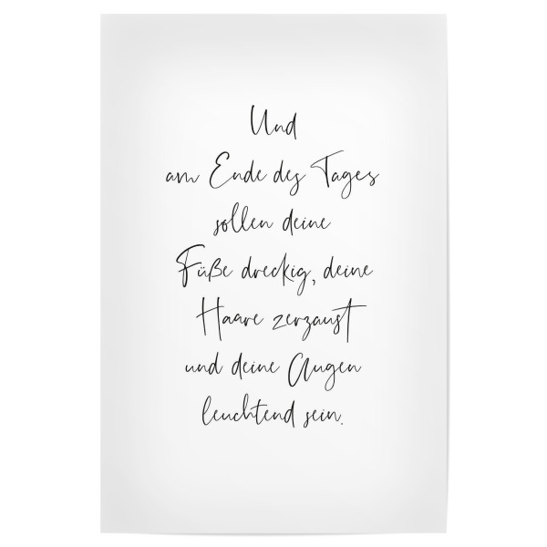 Poster 30x20 cm "Am Ende des Tages" artboxONE - Typografie,Für Kinder