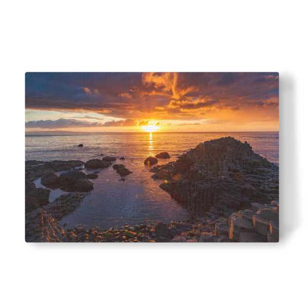 Leinwandbild "Gaint ́s Causeway" artboxONE - Natur - Irland,Gaint ́s causeway,Vulkan,Lava,Küste,Sonnenuntergang,Natur,Seelandschaft