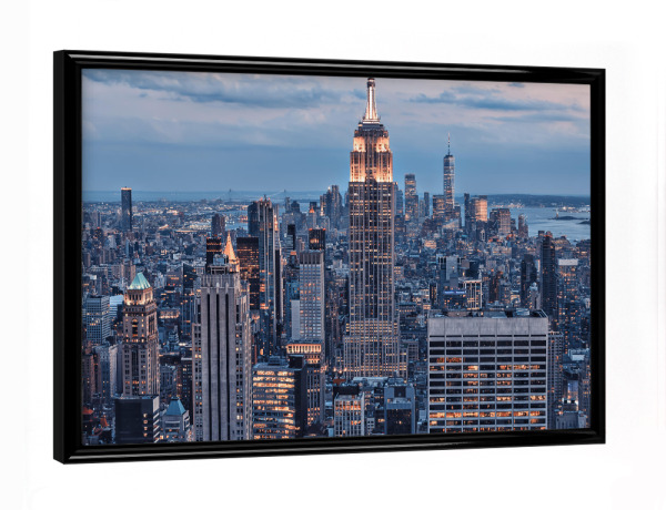 Poster mit schwarzem Rahmen "Manhattan aus der Luft" artboxONE - Städte,Städte / New York,Reise,Architektur,Reise / Länder