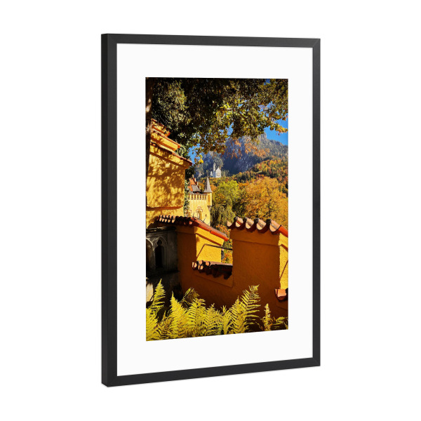 Poster mit Rahmen Schwarz (Metallic) "Märchenschloss" artboxONE - Städte,Natur,Reise - Schloss neuschwanstein,Allgäu,Architektur