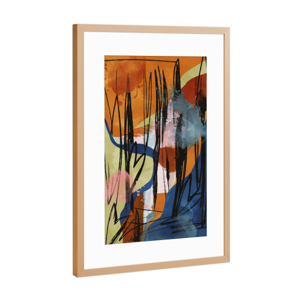 Poster mit Rahmen Kupfer "Liebe abstrakte Kunst" artboxONE - Abstrakt,Geometrie,Streetart