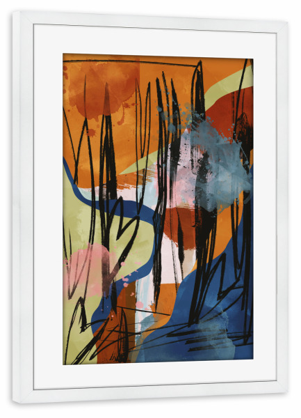 Poster mit Rahmen weiß "Liebe abstrakte Kunst" artboxONE - Abstrakt,Geometrie,Streetart