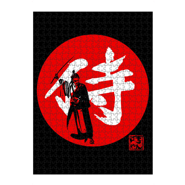 artboxONE Puzzle "Samurai-Kanji-Rot" artboxONE - Menschen,Reise / Asien,Männer - Samurai,Sumie,Japan,Krieger,Kämpfer - Bild samurai