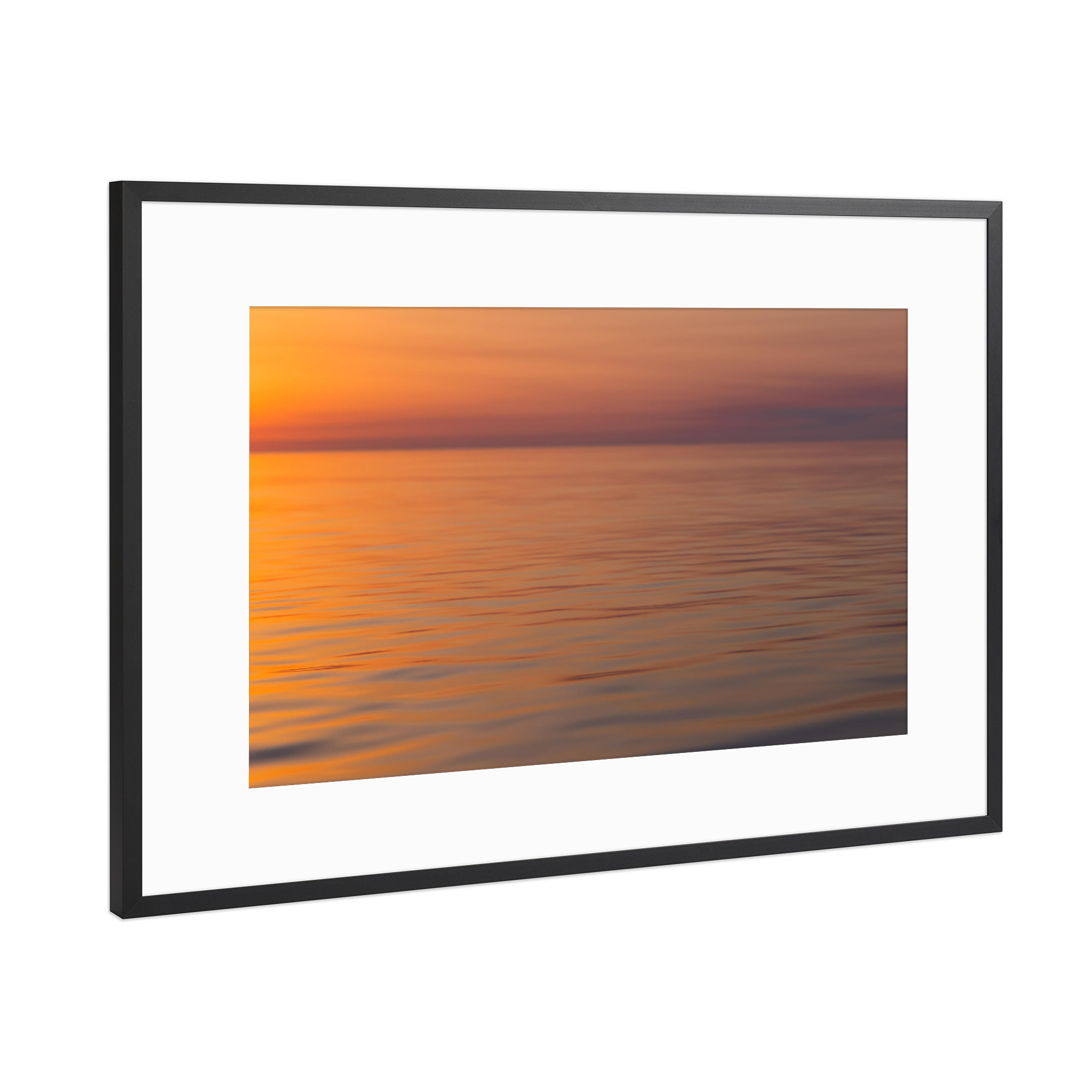 Poster mit Rahmen Schwarz (Metallic) "Sonnenuntergang über der Ostsee" artboxONE - Abstrakt
