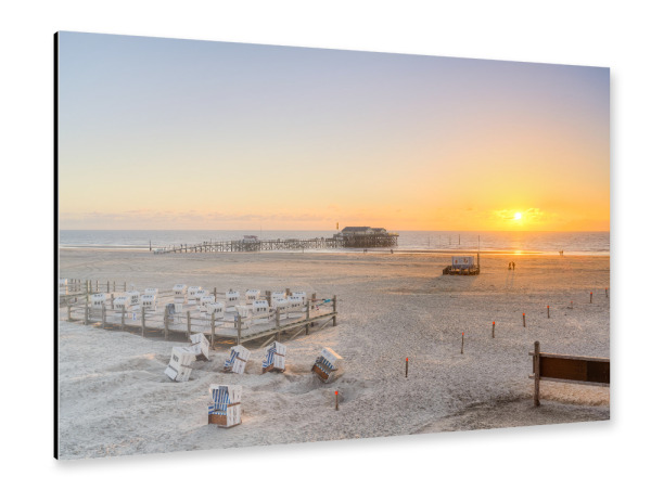 Alu-Dibond "Sankt Peter-Ording Sonnenuntergang" 30x20 cm artboxONE