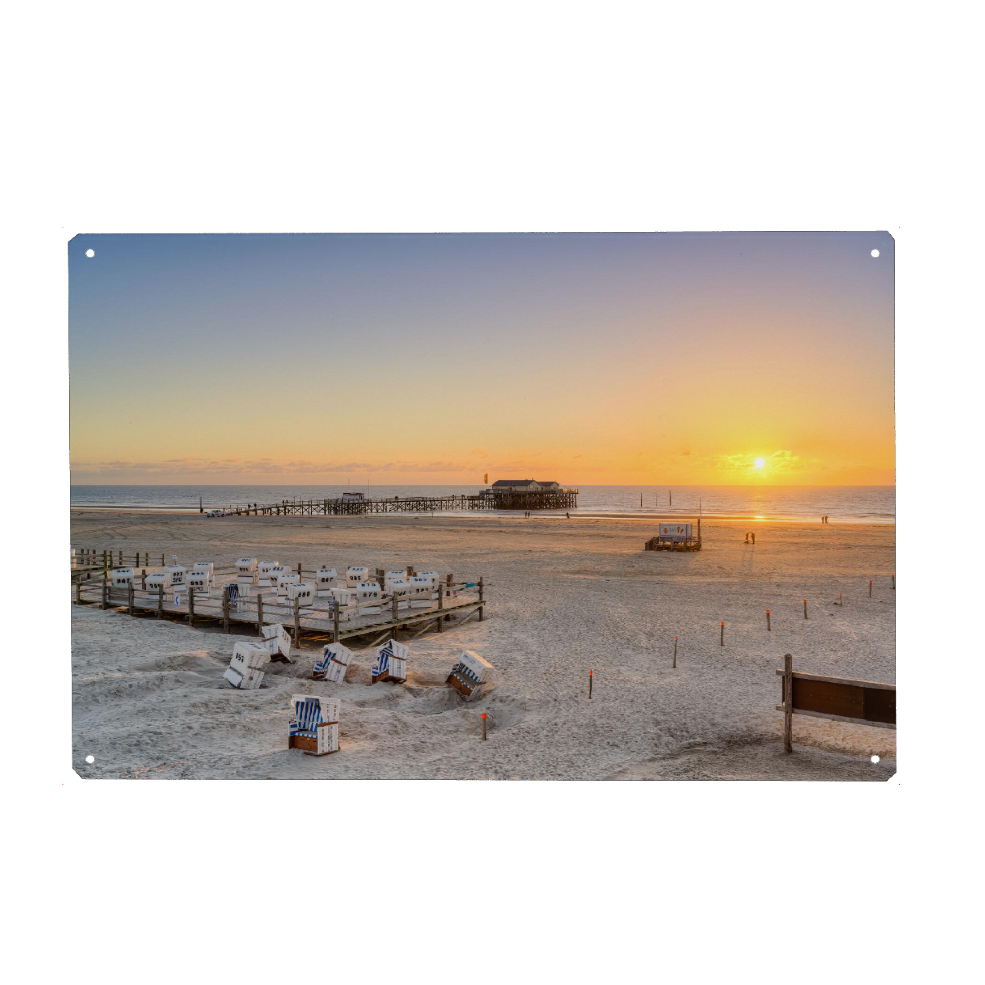 Metall Poster "Sankt Peter-Ording Sonnenuntergang" artboxONE - Natur,Reise,Reise / Strand und Meer