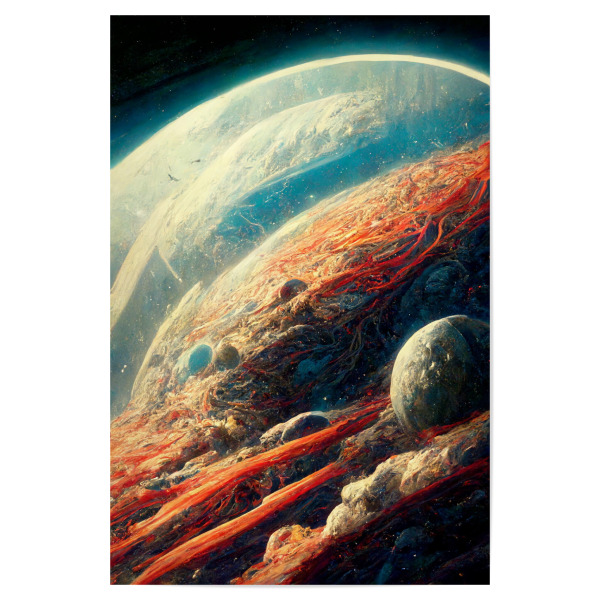 Poster 30x20 cm "Planeten im Universum" artboxONE - Abstrakt,Fiktion,Galaxy