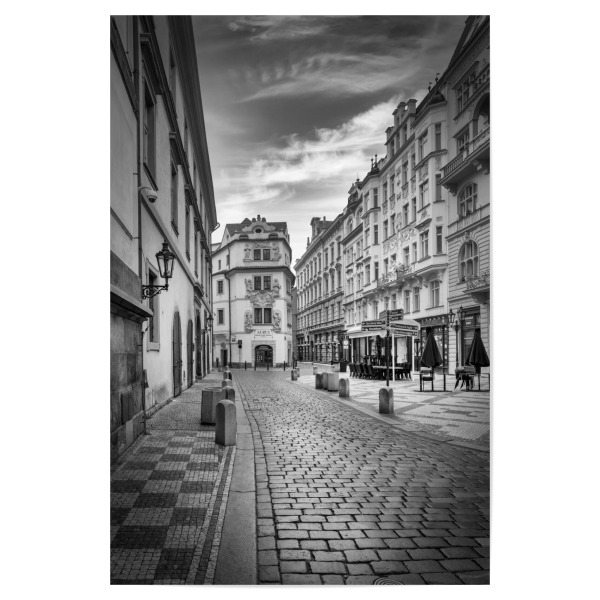 Poster "Karlova Gasse - Monochrom" artboxONE - Schwarzweiß,Architektur,Städte / Paris