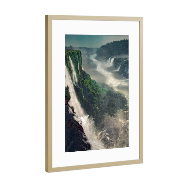 Poster mit Rahmen Gold "Iguazu Wasserfälle, Brasilien" artboxONE - Natur,Reise