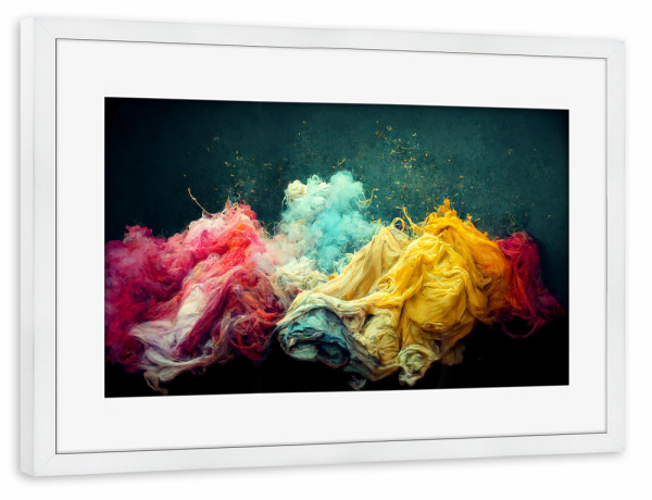 Poster mit Rahmen weiß "Pigmente und Stoff" artboxONE - Abstrakt,Liebe