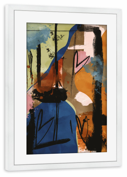 Poster mit Rahmen weiß "Liebe für abstrakte Kunst" artboxONE - Abstrakt,Geometrie,Streetart