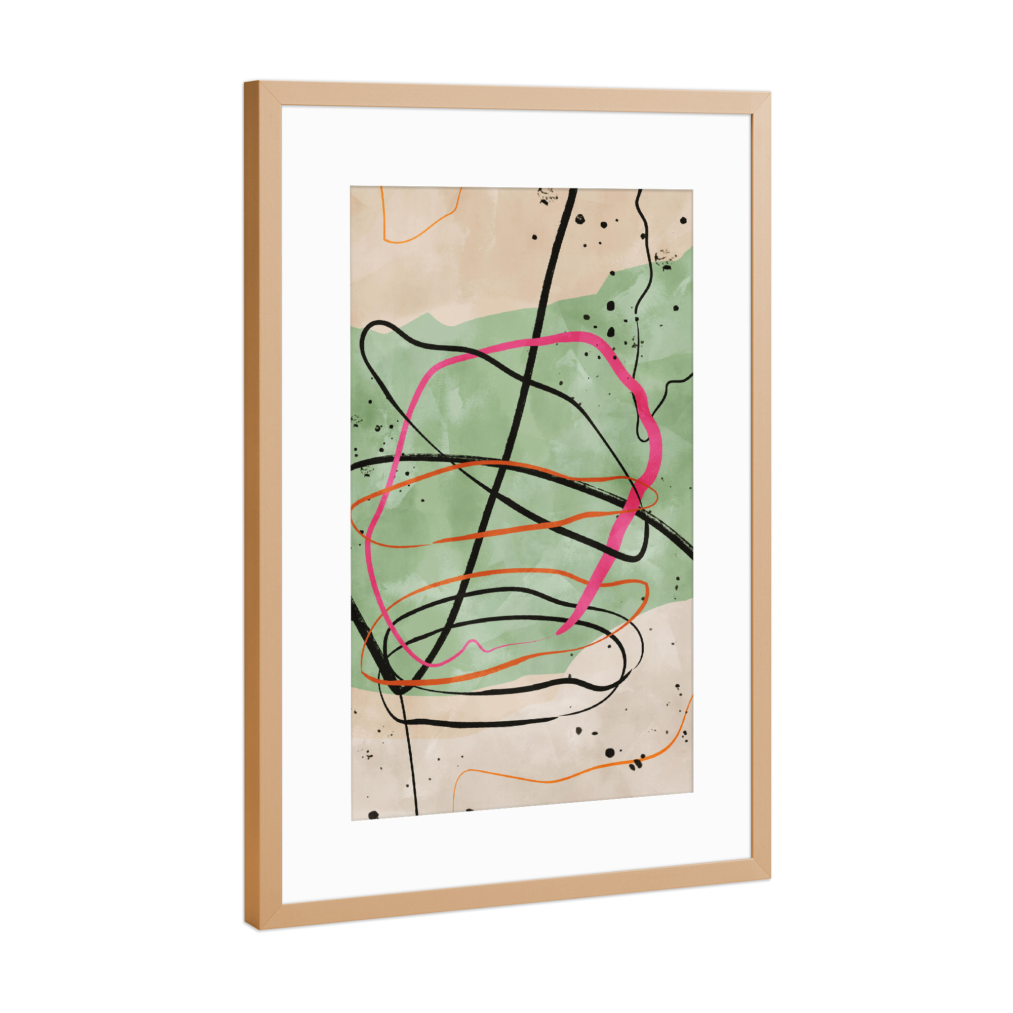 Poster mit Rahmen Kupfer "Abstrakte Kunst" artboxONE - Abstrakt,Geometrie