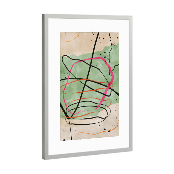Poster mit Rahmen Silber "Abstrakte Kunst" artboxONE - Abstrakt,Geometrie
