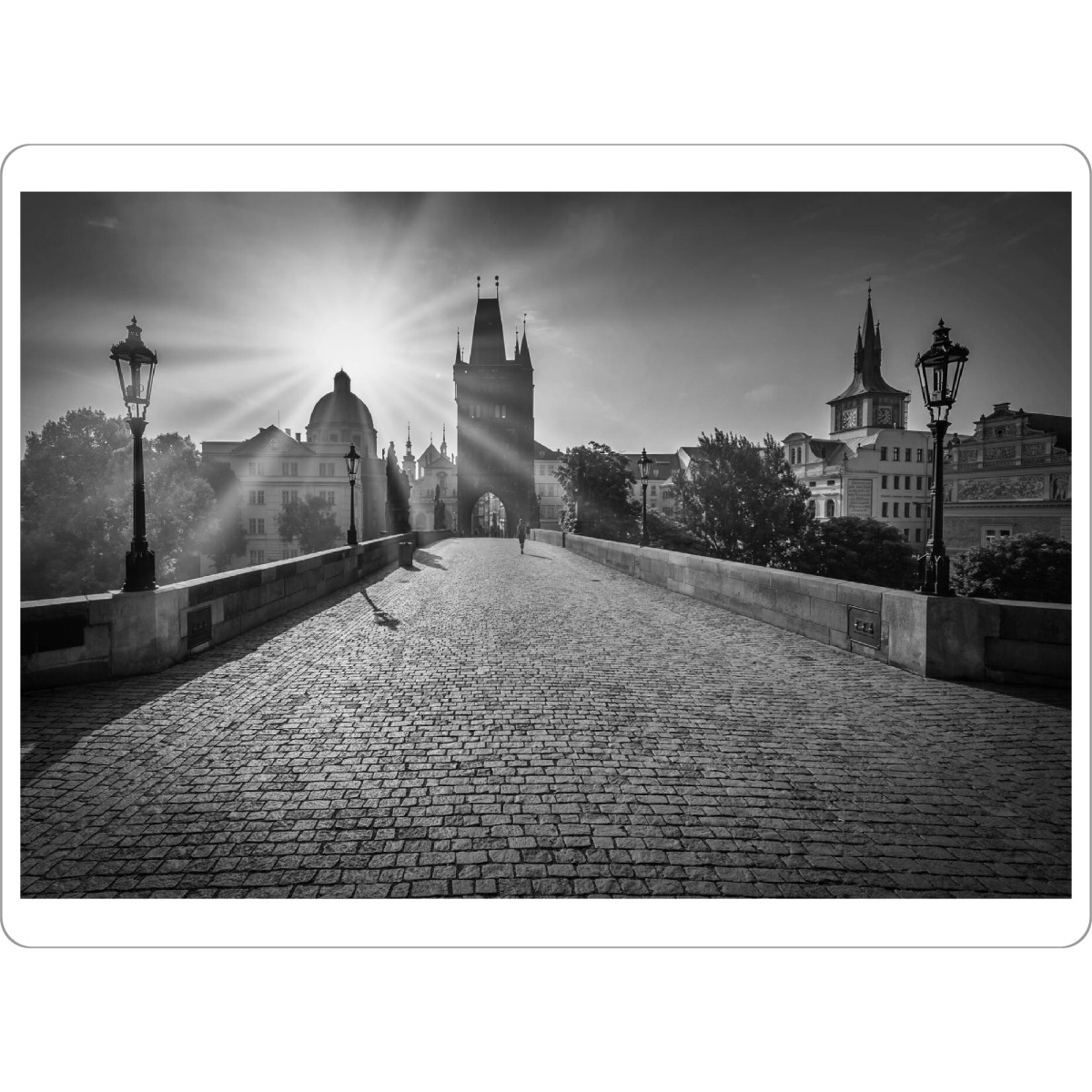 Tischset "Karlsbrücke bei Sonnenaufgang" artboxONE - Schwarzweiß,Architektur,Städte / Prag