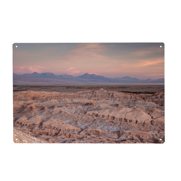 Holzbild "Atacama Sunset" artboxONE - Natur,Reise - Sonnenuntergang,Landschaftsfotografie,Wüste,Chile,Atacama,Landschaft,Sand,Sonne,Himmel,Wolken