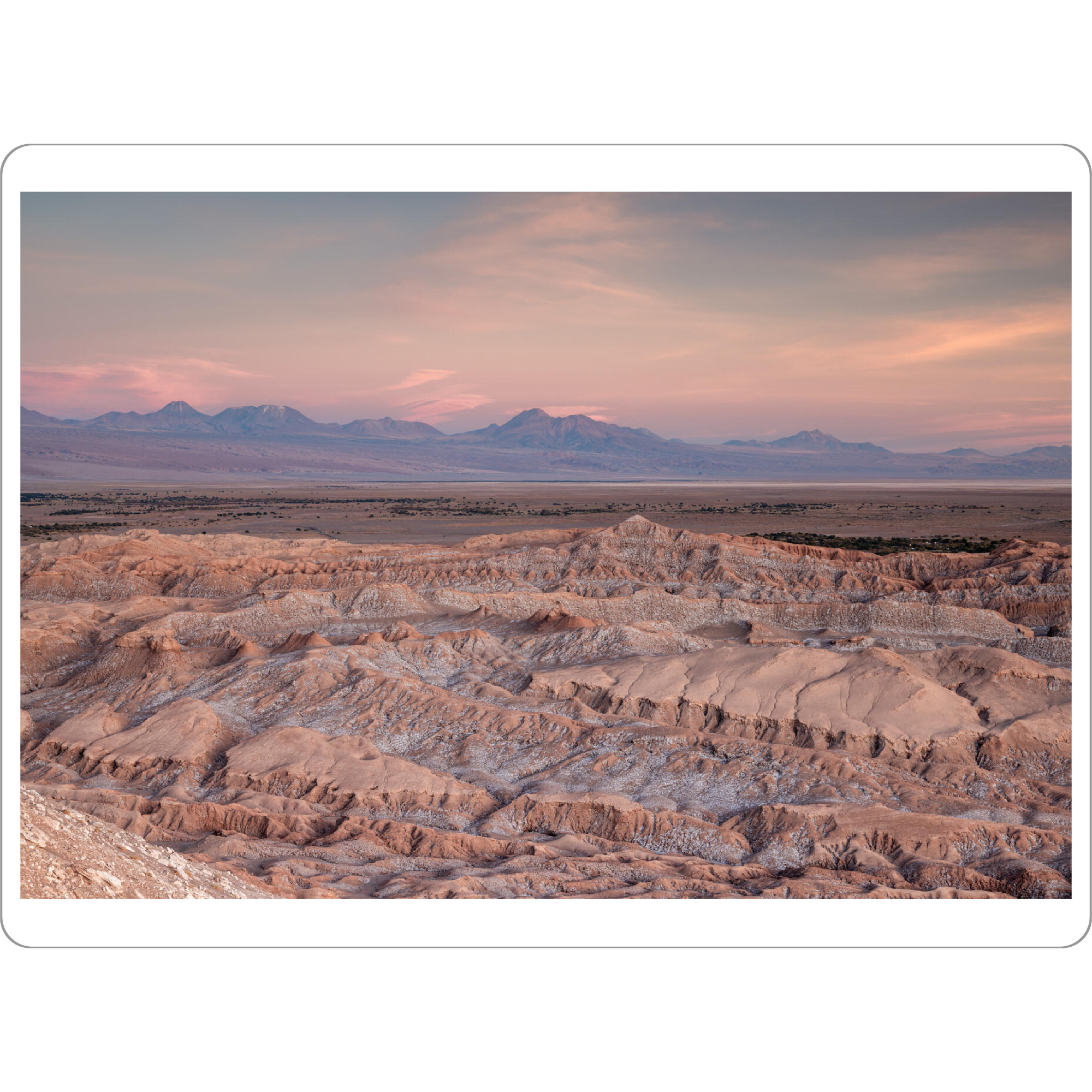 Tischset "Atacama Sunset" artboxONE - Natur,Reise - Sonnenuntergang,Landschaftsfotografie,Wüste,Chile,Atacama,Landschaft,Sand,Sonne,Himmel,Wolken