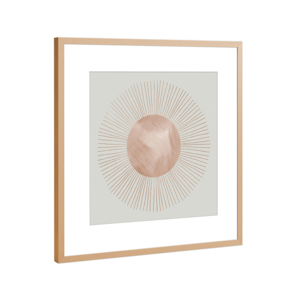 Poster mit Rahmen Kupfer "Sonne kupfern" artboxONE - Natur,Abstrakt,Galaxy
