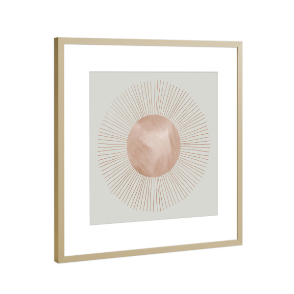 Poster mit Rahmen Gold "Sonne kupfern" artboxONE - Natur,Abstrakt,Galaxy