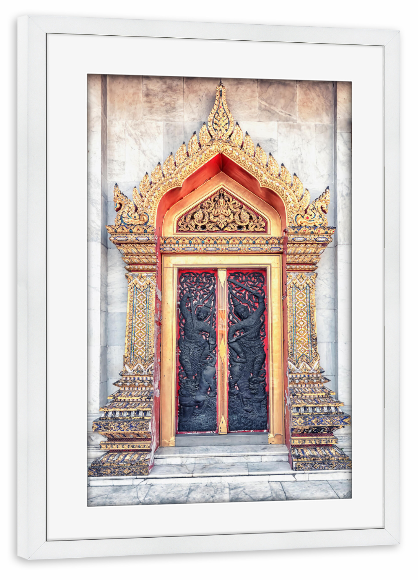 Poster mit Rahmen weiß "Thailändische Architektur" artboxONE - Städte,Reise,Architektur,Reise / Asien,Reise / Länder