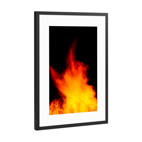 Poster mit Rahmen Schwarz (Metallic) "Die Flammen" artboxONE - Natur,Abstrakt,Festivals