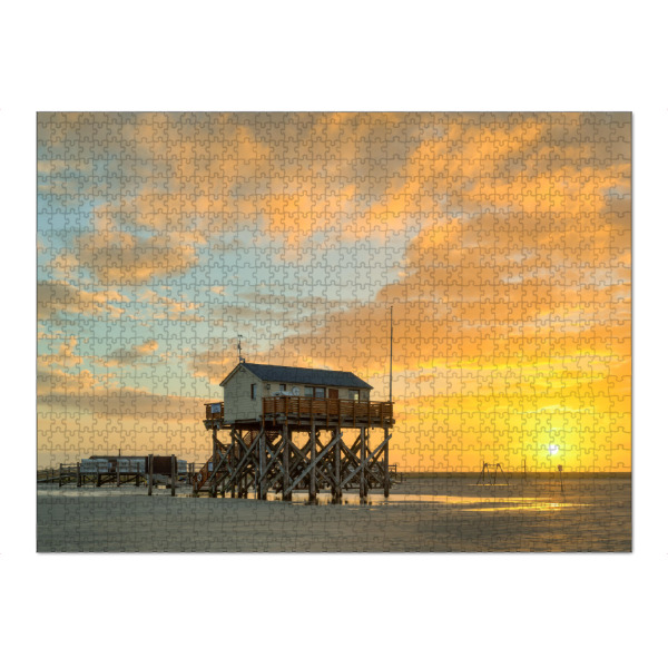 Puzzle Ravensburger "Sonnenaufgang in St. Peter-Ording" artboxONE - Natur,Reise,Architektur,Reise / Strand und Meer