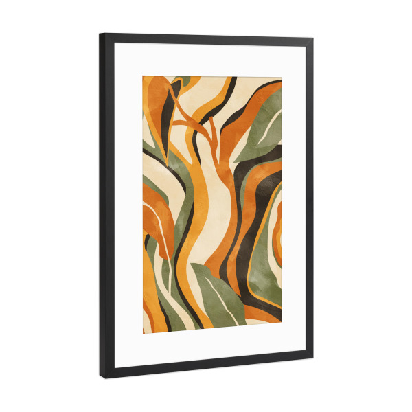 Poster mit Rahmen Schwarz (Metallic) "Abstrakter Dschungel" artboxONE - Natur,Floral,Abstrakt