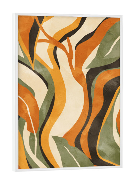 Poster mit weißem Rahmen "Abstrakter Dschungel" artboxONE - Natur,Floral,Abstrakt