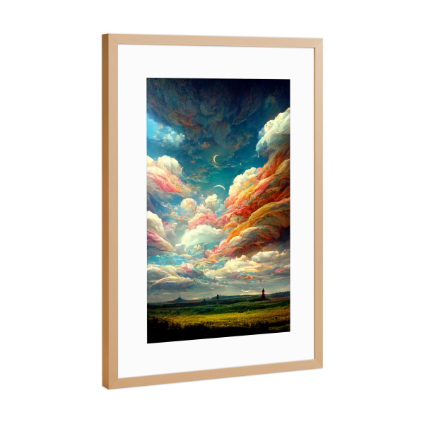 Poster mit Rahmen Kupfer "Bunter Fantasiehimmel" artboxONE - Natur,Abstrakt,Fiktion