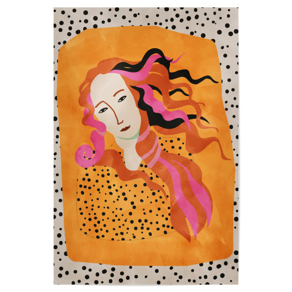 Poster "Portrait Gelbe Tupfen" artboxONE - Abstrakt,Menschen,Fashion