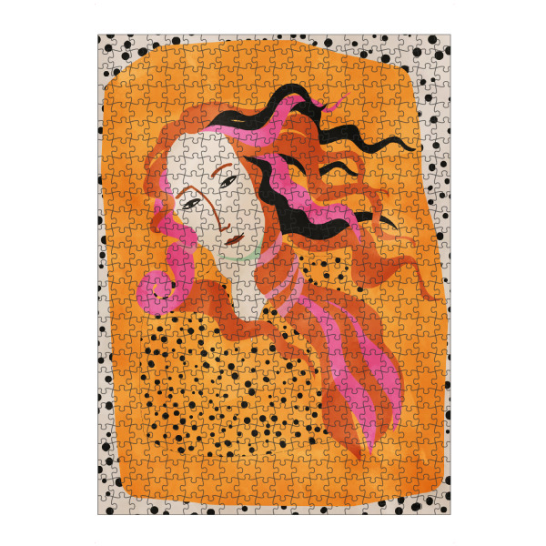 Puzzle Ravensburger "Portrait Gelbe Tupfen" artboxONE - Abstrakt,Menschen,Fashion