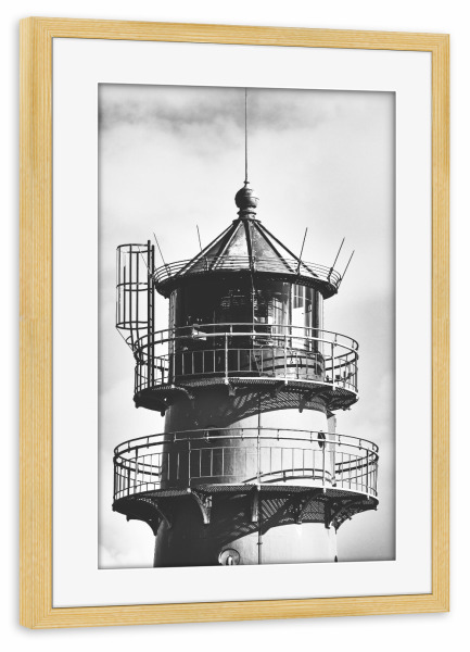 Poster mit Rahmen kiefer "Büsumer Leuchtturm" artboxONE - Reise,Architektur,Reise / Strand und Meer