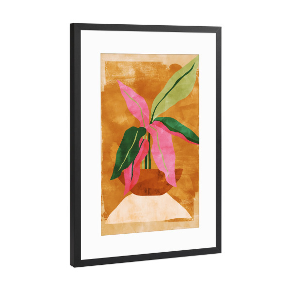 Poster mit Rahmen Schwarz (Metallic) "Abstract Flower colorful" artboxONE - Natur,Floral,Abstrakt