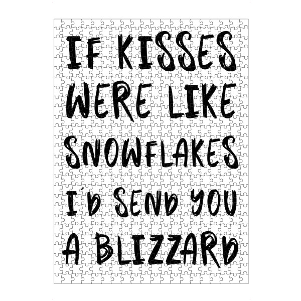 artboxONE Puzzle "Wenn Küsse Schneeflocken wärn" artboxONE - Typografie,Schwarzweiß,Liebe,Weihnachten,Lustig
