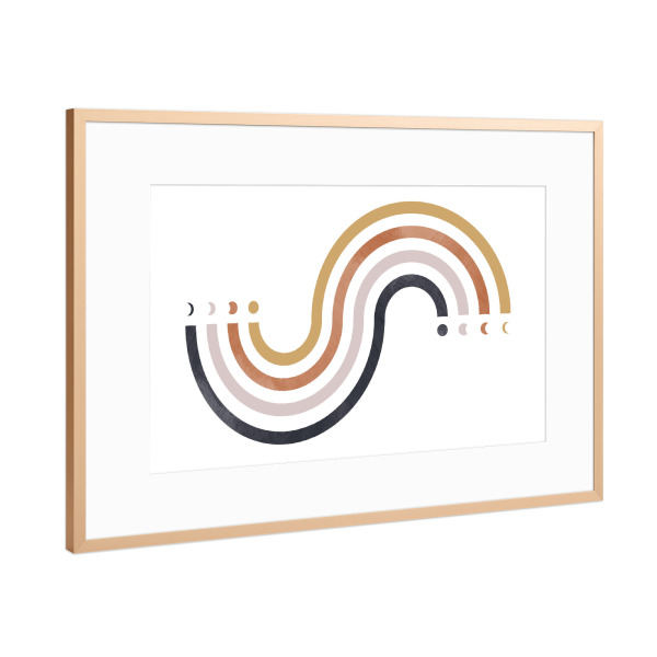 Poster mit Rahmen Kupfer "Geometrischer Regenbogen" artboxONE - Abstrakt