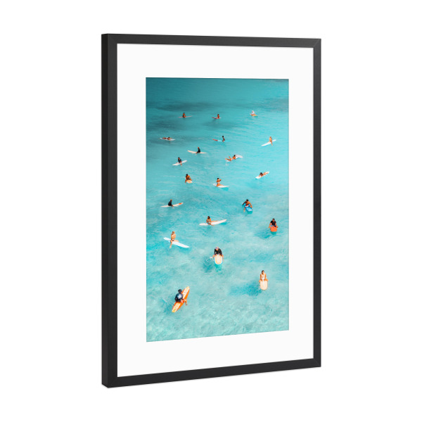 Poster mit Rahmen Schwarz (Metallic) "Warten auf Wellen" artboxONE - Natur,Für Kinder,Reise / Strand und Meer,Sport / Sommerspiele,Städte / Las Vegas