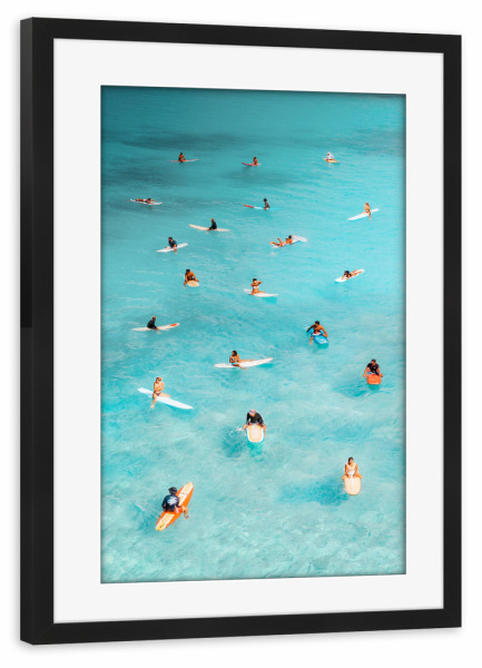 Poster mit Rahmen schwarz "Warten auf Wellen" artboxONE - Natur,Für Kinder,Reise / Strand und Meer,Sport / Sommerspiele,Städte / Las Vegas