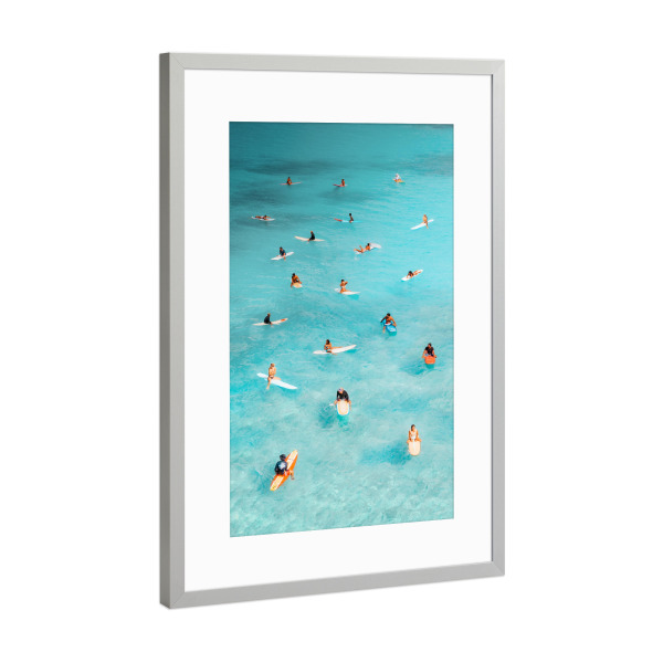 Poster mit Rahmen Silber "Warten auf Wellen" artboxONE - Natur,Für Kinder,Reise / Strand und Meer,Sport / Sommerspiele,Städte / Las Vegas