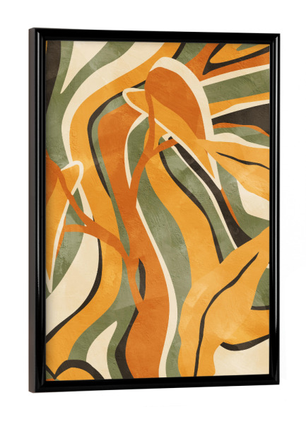 Poster mit schwarzem Rahmen "Abstrakte Dschungeltextur" artboxONE - Natur,Floral,Abstrakt