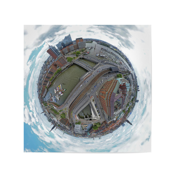 Poster 20x20 cm "Binnenhafenbrücke Panorama" artboxONE - Städte,Städte / Hamburg,Reise,Architektur,Reise / Länder