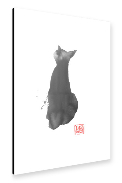 Alu-Dibond "Zurück Katze" 30x20 cm artboxONE