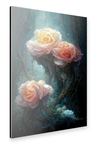 Alu-Dibond "Wald mit Rosen" 30x20 cm artboxONE