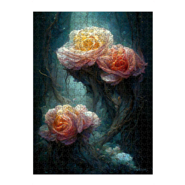 Puzzle Ravensburger "Wald mit Rosen" artboxONE - Natur,Floral,Abstrakt