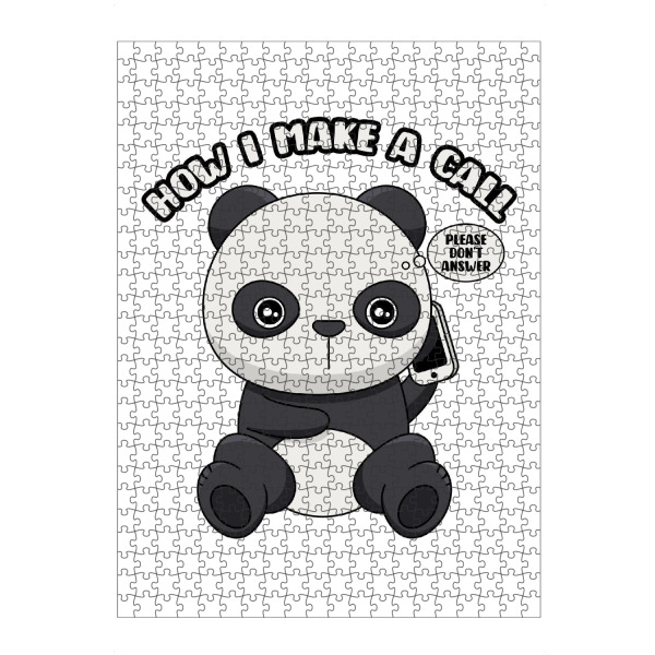 Puzzle Ravensburger "Einen Anruf tätigen" artboxONE - Lustig - Panda,Süße tiere,Süß,Angst,Sozial,Bär,Tier - Bild panda