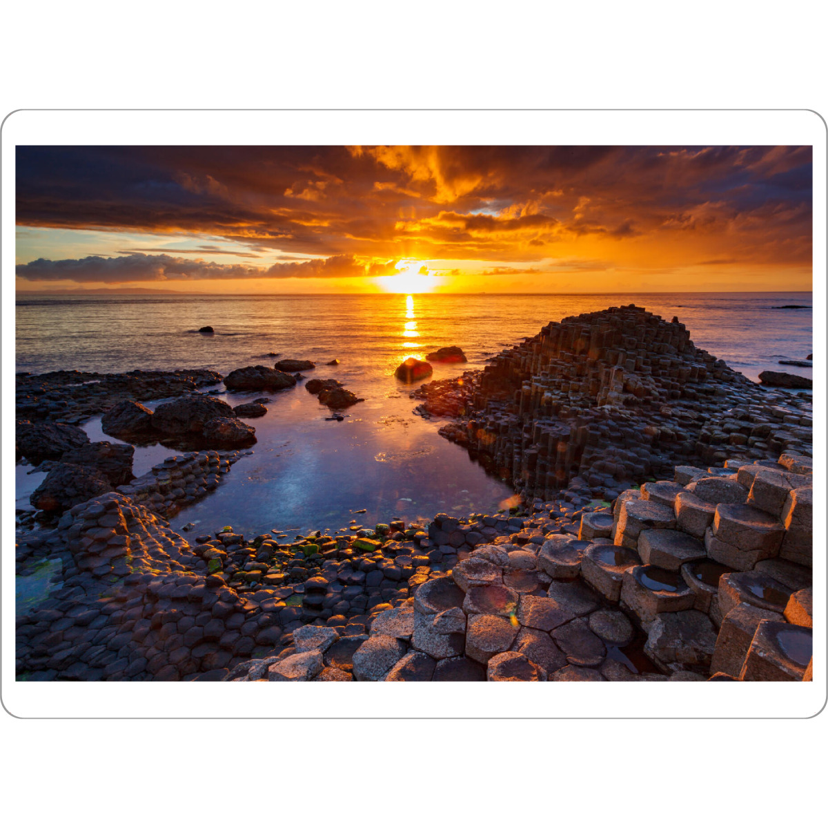 Tischset "Gaint ́s Causeway in Irland" artboxONE - Natur - Irland,Gaint ́s causeway,Vulkan,Lava,Küste,Sonnenuntergang - Bild irland