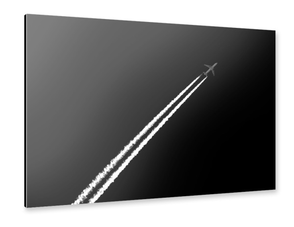 Alu-Dibond "Schwarz-Weiß-Kondensstreifen" 30x20 cm artboxONE