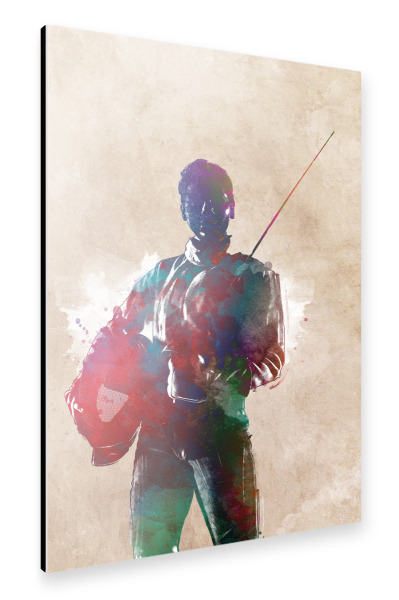 Alu-Dibond "Kunst des Fechtsports" 30x20 cm artboxONE