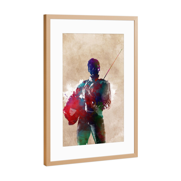 Poster mit Rahmen Kupfer "Kunst des Fechtsports" artboxONE - Menschen,Sport - Fechter,Fechter,Sport,Fechten,Fechtsport
